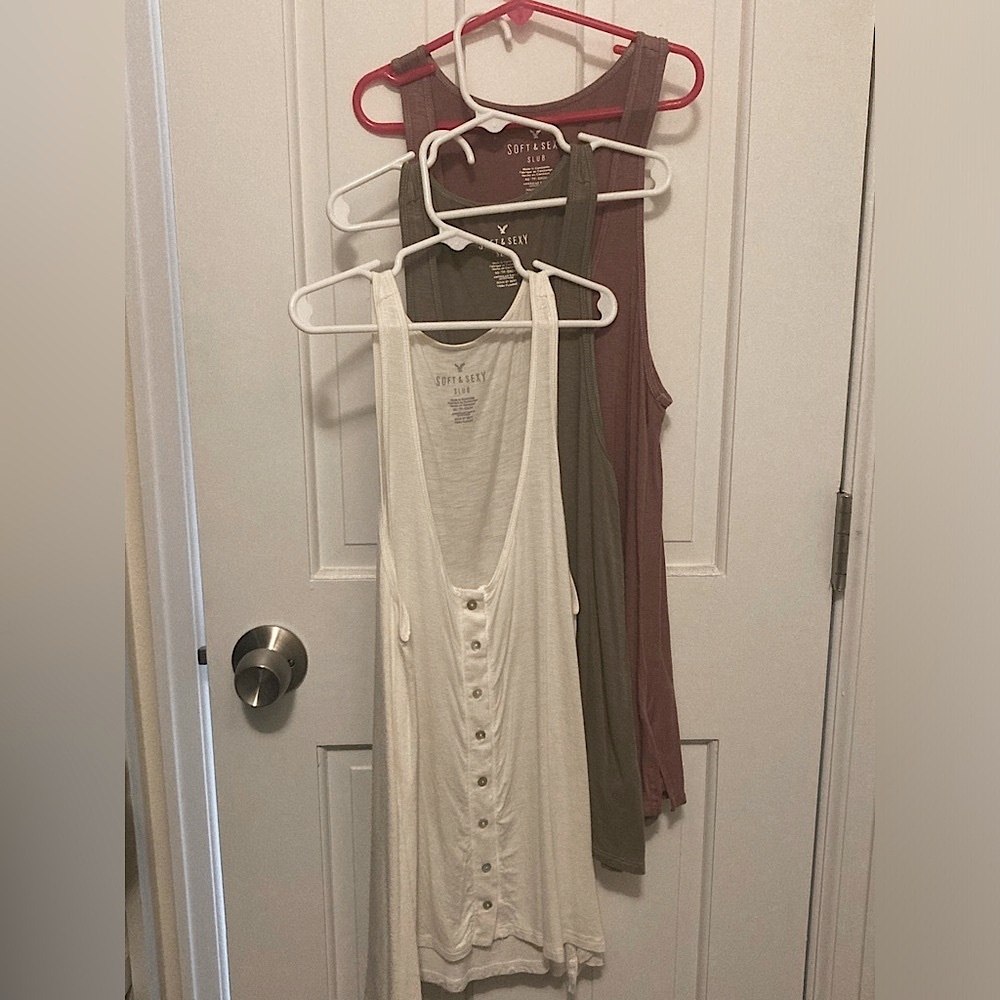 American Eagle Outfitters Slub Tank Top Buttoned Style